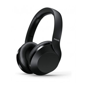 Philips Performance TAPH802BK Hi-Res Audio Bluetooth 5.0 Over-Ear Headphones with Quick Charge, 30 Hour Play Time, Multi-Function Button, 40 mm Drivers and Built-in Mic with Echo Cancellation (Black)