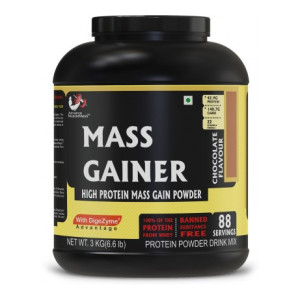 Muscle Mass Mass Gainer with Enzyme Blend | 7.15 G Protein | 23.46 G Carbs | Raw Whey from USA Weight Gainers/Mass Gainers  (3 kg, Chocolate)