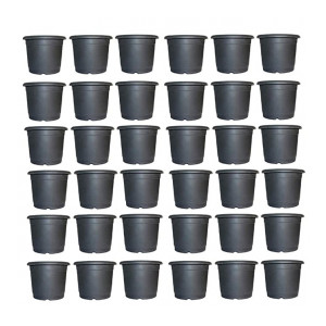 Leafy Tales Set of 36 Black Plastic pots for Plants