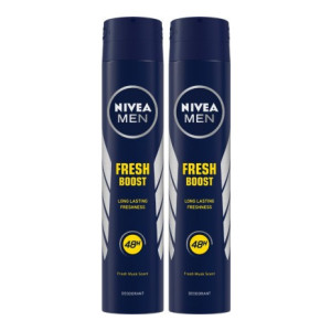 Nivea Men Fresh Boost Body Spray - For Men  (400 ml, Pack of 2)