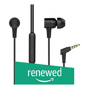 (Renewed) boAt BassHeads 102 Wired Earphones with Immersive Audio, Multi-Function Button, in-line Microphone & Perfect Length Tangle Free Cable (Charcoal Black)