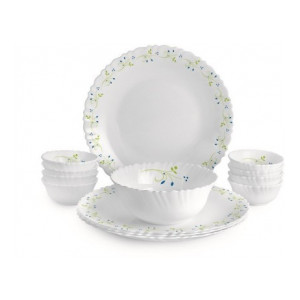 Cello Pack of 13 Opalware Dazzle Tropical Lagoon Dinner Set, 13 PC Dinner Set  (Microwave Safe)