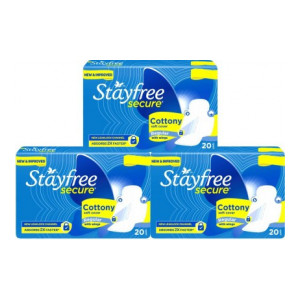 Stayfree Secure Cottony Soft Regular Sanitary Pad  (Pack of 60)