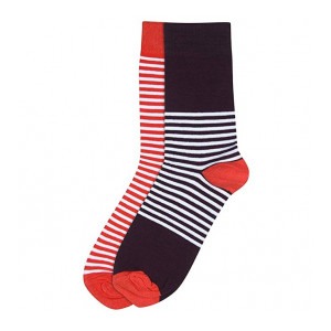 Stop by Shoppers Stop Mens Striped Socks Pack Of 2 (201981683_Assorted)