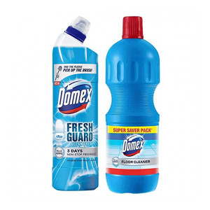 Domex Disinfectant Toilet Cleaner, Ocean Fresh - 750 ml and Floor Cleaner - 1 L (Apply coupon)