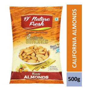 D NATURE FRESH California Almonds 500g Pouch Almonds  (500 g)