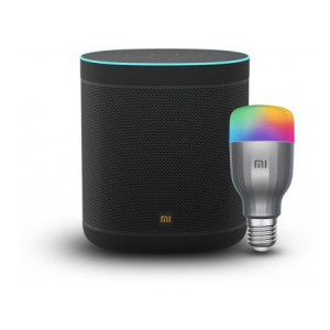 Mi Smart Speaker (Google assistant) and Mi Smart color bulb combo Pack  (Black)