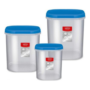 MILTON - 2000 ml, 3000 ml, 4000 ml Plastic Grocery Container  (Pack of 3, White)