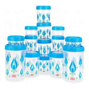 *Pre Book* POLYSET Twisty 14 pcs - 175 ml, 1475 ml, 225 ml, 1050 ml, 540 ml, 295 ml Plastic Grocery Container  (Pack of 14, Blue)