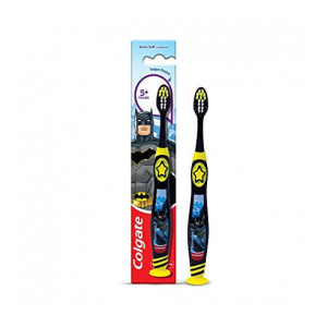Colgate Kids Batman Toothbrush for 5+ years, 1Pc, Extra Soft Bristles with Tongue Cleaner