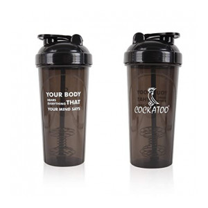 Cockatoo CS-01 BPA free Shaker Bottle, 700ml (Black,Set of 1)