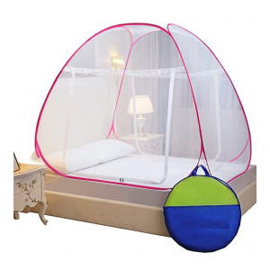 Tolofy Mosquito Net Foldable King Size/Queen Size Double Bed (Multi Color) (Apply coupon)