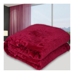 SPANGLE Self Design Single AC Blanket  (Polyester, Red)