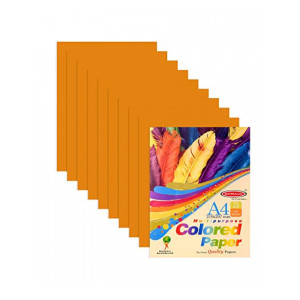 Bambalio BSC-100 Colour Paper- Pack of 200 Sheets Smooth Finish 75 gsm/ A4 Size Orange Color Paper  [Apply 35% coupon]