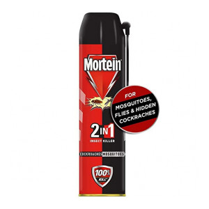 Mortein 2-in-1 Mosquito and Cockroach killer Spray with lemon fragrance - 600 ml | 100% Kill Guarantee [ Apply 10% coupon]