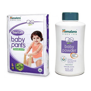 Himalaya Baby Powder, 700g & Himalaya Total Care Baby Pants Diapers, Large, 54 Count
