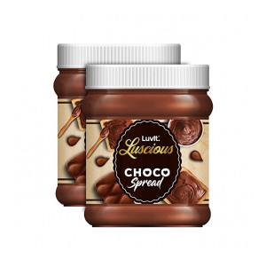 LuvIt Luscious Choco Spread | Smooth & Delicious | Made with Cocoa | Best for Chocolate Bread, Cakes | Pack of 2 - 290g Each