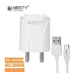 Nesty GRTA-006 2.4 Amp Dual Port USB Charger with V8 Data Cable (White) (Coupon)