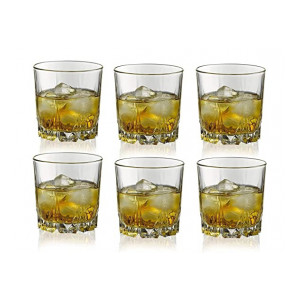Pasabahce Karat Whisky Glass Set, 300ml, Set of 6, Clear