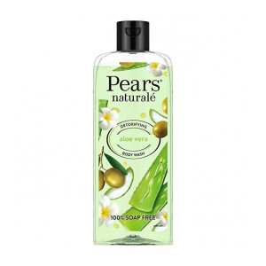 Pears Naturale Detoxifying Aloe Vera Body Wash 250 ml, 100% Natural Ingredients, Liquid Shower Gel with Olive Oil for Glowing Skin - Paraben Free