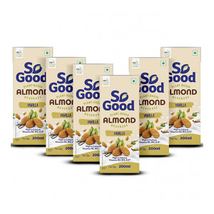 So Good Almond Vanilla Plant Based Beverage 1200ml (6 x 200ml) (Vegan/ Milk Alternative)