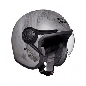 Royal Enfield Marble Open Face with Visor Helmet Matt Grey (L) 60 cm(RRGHEH000026)