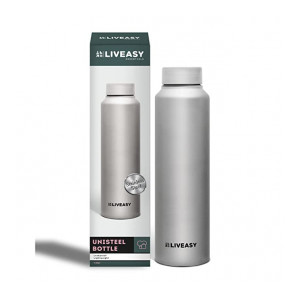 LivEasy Essentials Stainless steel bottle | Lightweight | Environment Friendly | Stylish Bottle for Keeping Water and beverages (Silver) - 1000 ML