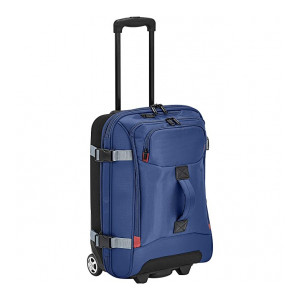AmazonBasics Rolling Travel Duffel Bag Luggage with Wheels, Small, Blue