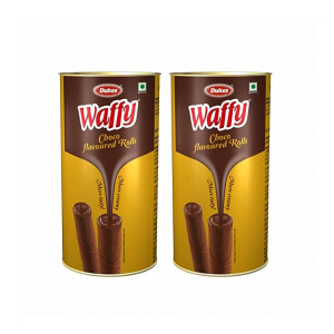 Dukes Waffy Rolls Tin Chocolate, 300g (Pack of 2)
