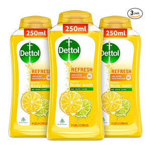 Dettol Body Wash and Shower Gel for Women and Men, Refresh (Pack of 3 - 250ml each) | Soap-Free Bodywash | 12h Complete Odour Protection [Apply 20% coupon ]