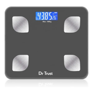 Dr. Trust (USA) Model-505 Bluetooth Digital Smart Fitness Body Fat Composition Analyzer BMI Weight Machine For Human USB Electronic Rechargeable Weighing Scale  (Grey)