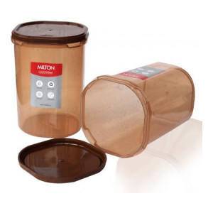 MILTON - 2 L Plastic Grocery Container  (Pack of 2, Brown)