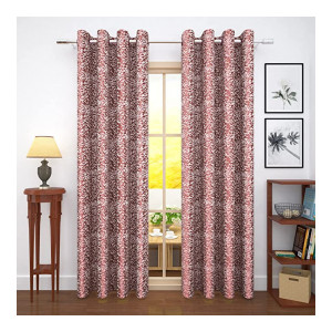 Story@Home Thick Sheer Door Compass Curtain Room Darkening Thermal Insulated 1 Piece Blackout Curtains 7 feet for Door, Living Room - (Dark Red Color)