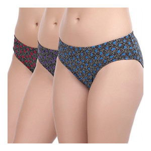 Softline Butterfly Women's Cotton Panty (Pack of 3)(Colors & Print May Vary)