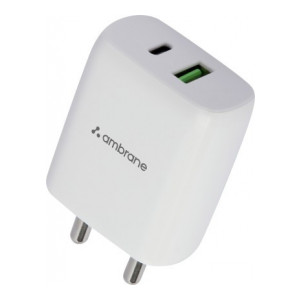 Ambrane RAAP H30 30 W 3 A Multiport Mobile Charger  (White)