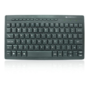ZEBRONICS ZEB-K04 Mini Multimedia USB Wired Keyboard with 96 UV Coated Keys, Slim & Compact, for PC/Mac
