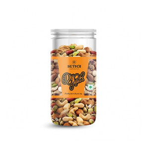 SETHJI Delicious Mix Dry Fruit Nuts [Almonds, Cashews, Raisins, Pistachios, Walnut Kernels, Figs, Kalidrakh] Healthy Gift Hamper, 500 Gram
