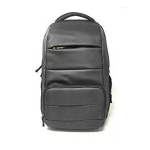 QIPS 30 Ltrs Laptop Backpack with YKK Zipper and Faux Leather Front, Gray [Apply 35% Coupon]
