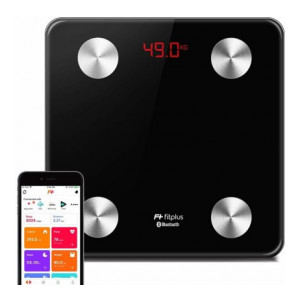 FitPlus Smart Body Fat Scale with Personal Dietician (3 Month) and Personal Trainer Session Body Fat Analyzer  (Black)