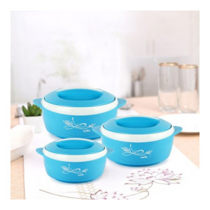 *Masterlink*  cello Sapphire Pack of 3 Thermoware Casserole Set  (500 ml, 1000 ml, 1500 ml) *[Buy 1 @ MRP, Get 2nd Free]*