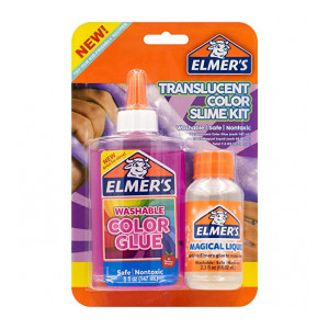 Elmer's Translucent Color Slime Making Kit with Pink Washable Glue (147 ml) & Magical Liquid Activator (68 ml), 2 Count