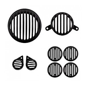 Autofy Plastic Grill for Royal Enfield Bullet Classic (Black, Set of 8) (GRILL137)