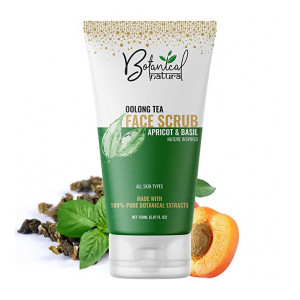 [Apply Coupon] BotanicalNatura Oolong Tea Face Scrub with Apricot and Basil | Nature Inspired | No Parabens, No Sulphates | All Skin Types - 150ML