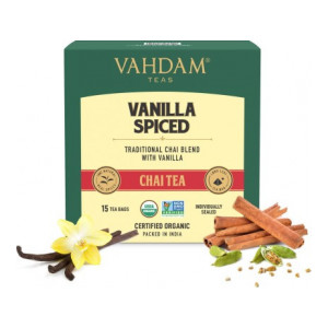 75% OFF ON  Vahdam Organic Spiced Vanilla Masala Tea Bags Box  (15 Bags)