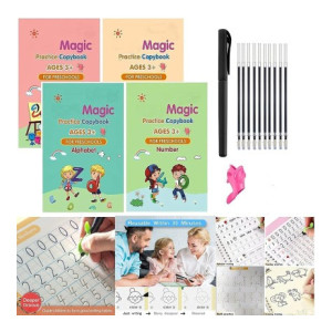 kanaji drawing books magic pen magic copy book for kids hand writing copy book for kids  (Multicolor)