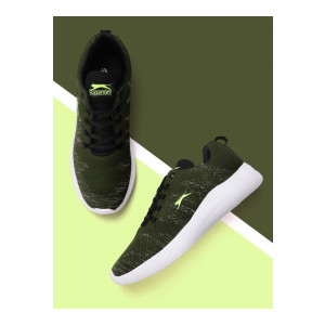 UPTO 80% OFF ON  SLAZENGER : Slazenger Men Olive Green Woven Design Running Shoes Training & Gym Shoes For Men  (Green)