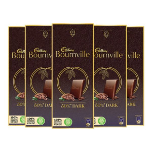 Cadbury Bournville 50% Cocoa Dark Chocolate Bars  (5 x 80 g)