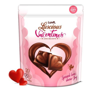 LuvIt Luscious Valentine's Love Delights|Heart Shaped Milk & Dark Chocolates Gift Bars  (180 g)