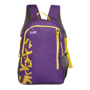 UPTO 80% OFF ON SKYBAGS : Medium 25 L Backpack BRAT 7 SCHOOL BAG (E) PURPLE  (Purple, Yellow)