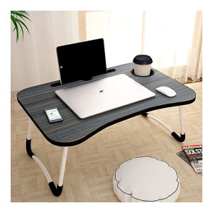 MAZK Laptop Bed Tray Table, Laptop Desk for Bed,Foldable Lap Desk Stand Notebook Desk Adjustable Laptop Table for Bed Portable Notebook Bed Tray Lap Tablet with Cup Holder